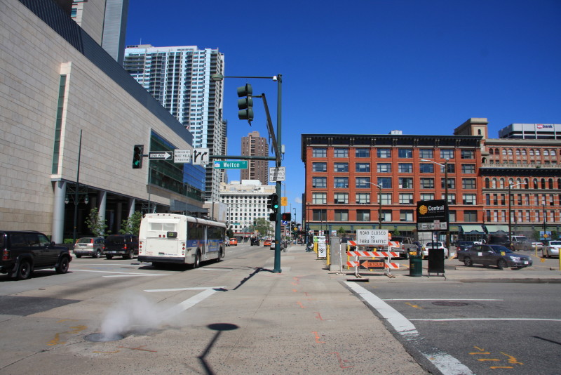 Denver downtown trafikken en stille soendag